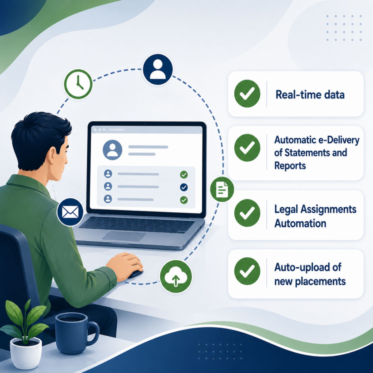 Client View real-time access with e-Delivery and Legal Assignments automation